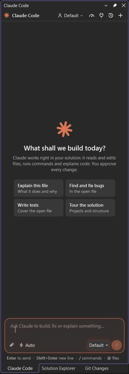 The Claude Code window, ready for a prompt